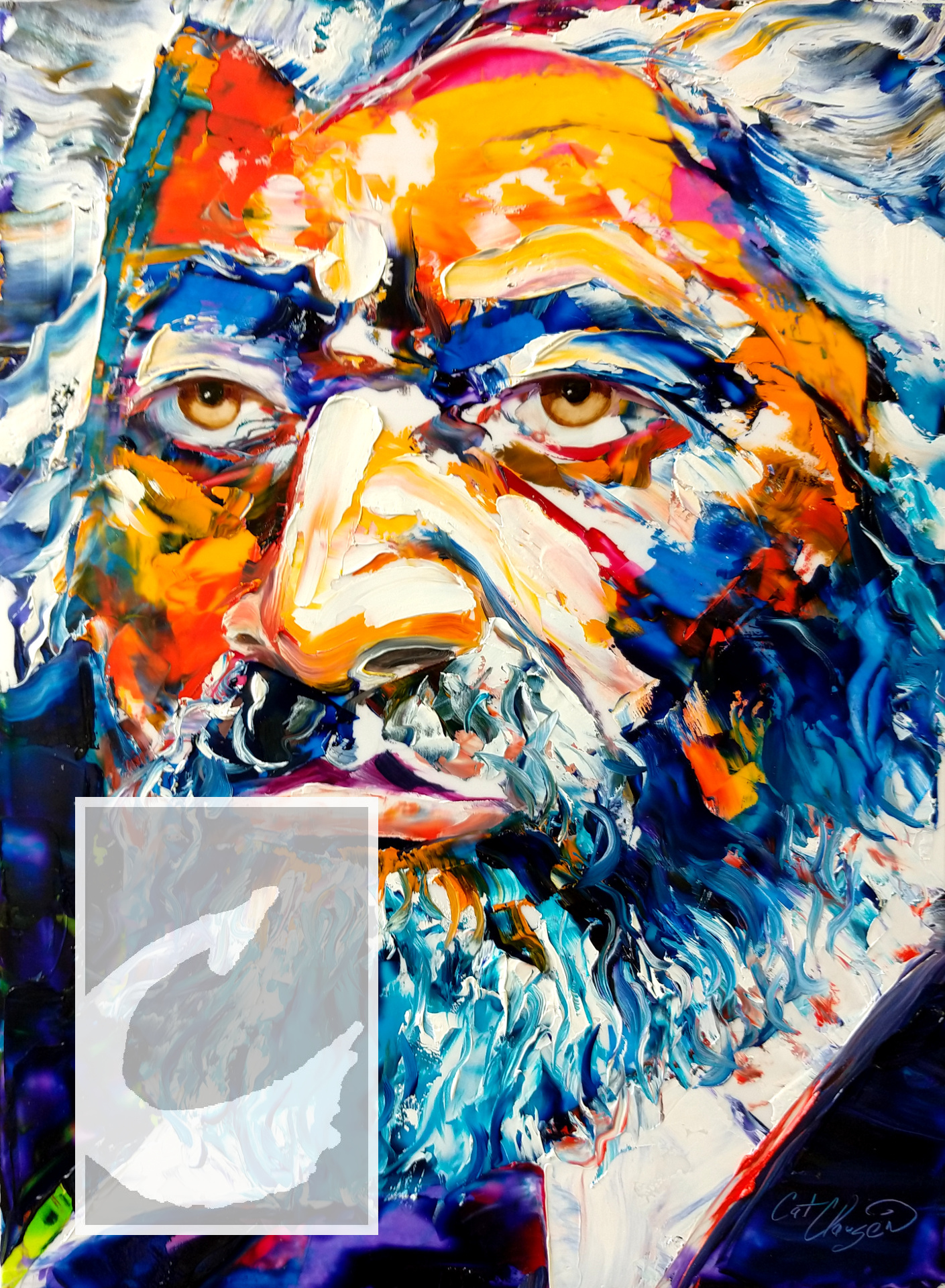 FREDERICK DOUGLASS (This one-of-a-kind original painting stands
